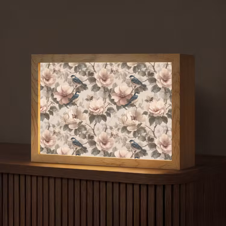 Klassiek - Vogels - Kleurrijk Light Box met kabel (Tafellamp) klein 924 -z3d_website
