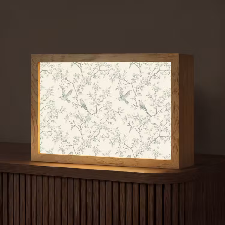 Klassiek - Vogels - Groen Light Box met kabel (Tafellamp) klein 924 -z3d_website