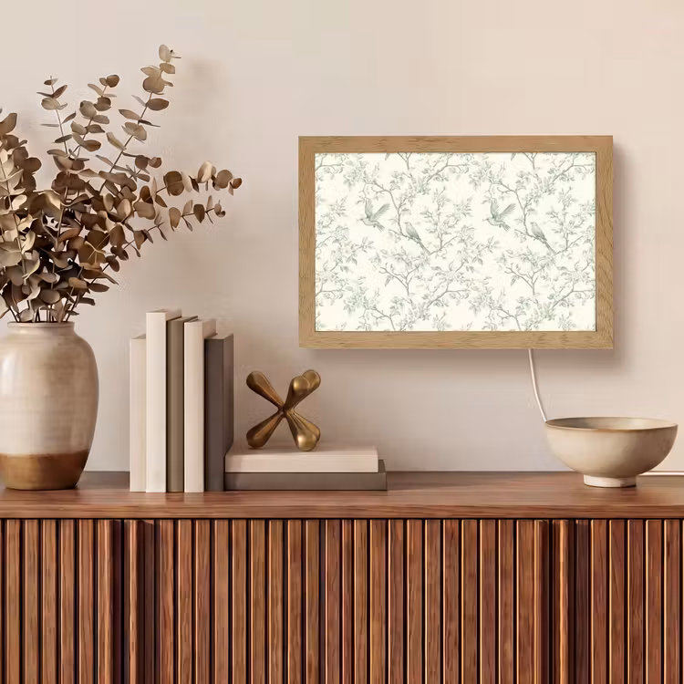 Klassiek - Vogels - Groen Light Box met kabel (Tafellamp) klein 924 -sfeer2