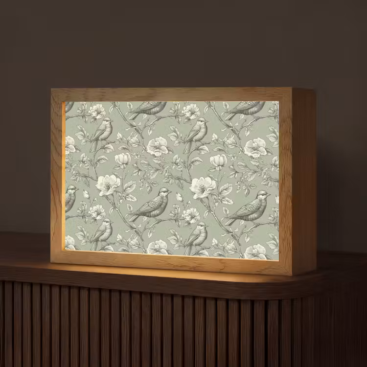 Klassiek - Botanisch - Groen Light Box met kabel (Tafellamp) klein 924 -z3d_website