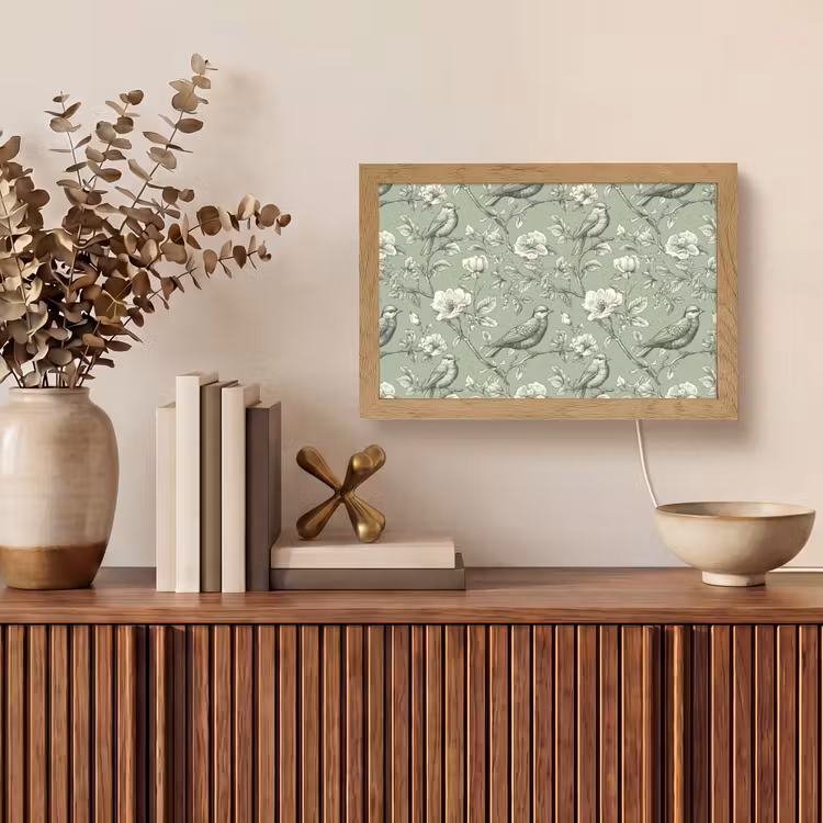Klassiek - Botanisch - Groen Light Box met kabel (Tafellamp) klein 924 -sfeer2