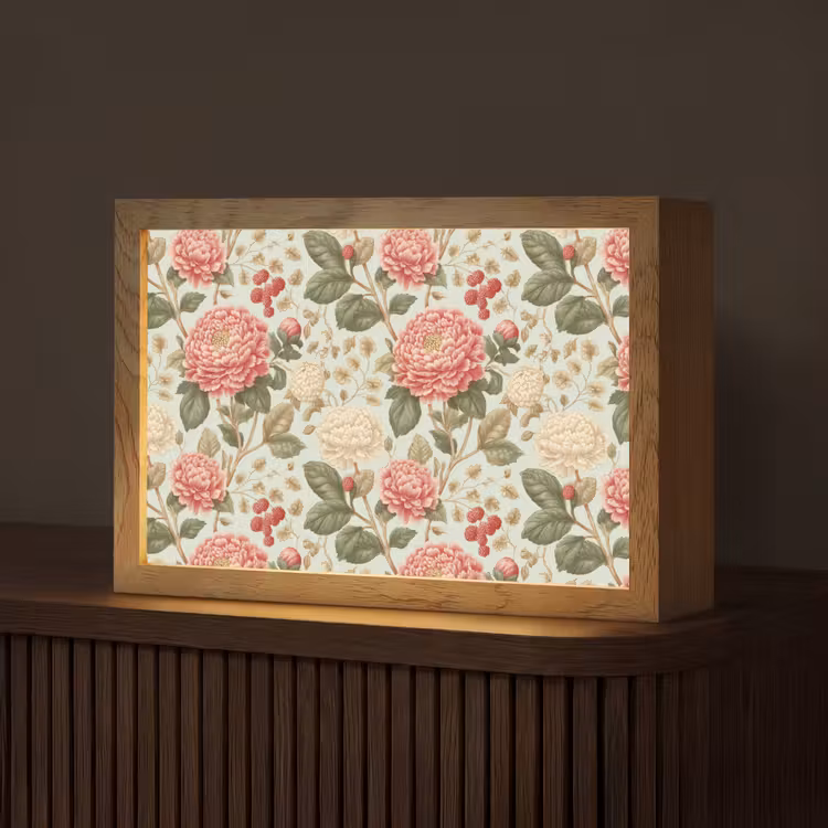 Klassiek - Botanisch - Veelkleurig Light Box met kabel (Tafellamp) klein 924 -z3d_website