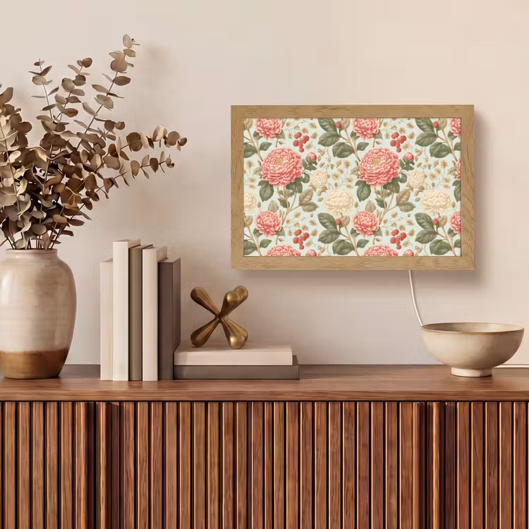 Klassiek - Botanisch - Veelkleurig Light Box met kabel (Tafellamp) klein 924 -sfeer2