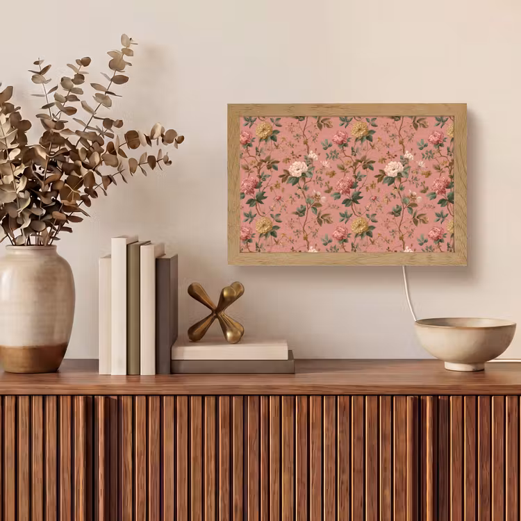 Klassiek - Botanisch - Roze Light Box met kabel (Tafellamp) klein 924 -sfeer2