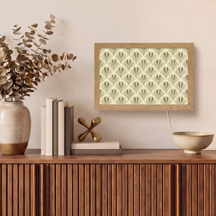 Klassiek - Waaier - Groen Light Box met kabel (Tafellamp) klein 924 -sfeer2