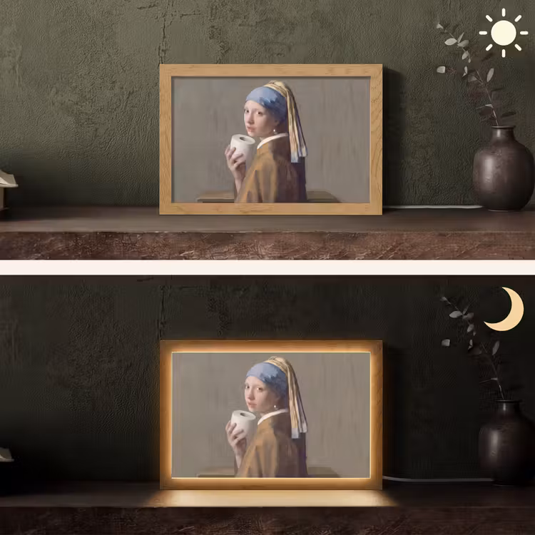 Klassiek - Humor - Kleurrijk Light Box met kabel (Tafellamp) klein -sfeer3