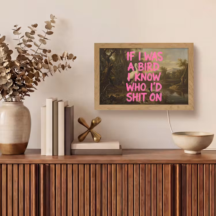 Klassiek - Humor - Roze Light Box met kabel (Tafellamp) klein -sfeer2