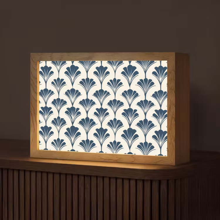Klassiek - Motief - Blauw Light Box met kabel (Tafellamp) klein 924 -z3d_website