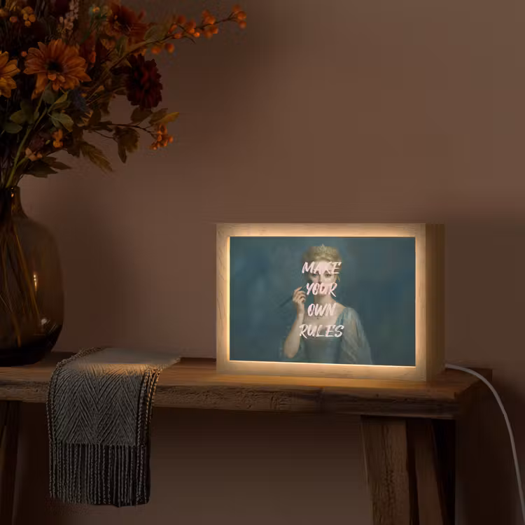 Klassiek - Sierlijk - Roze Light Box met kabel (Tafellamp) klein -sfeer4