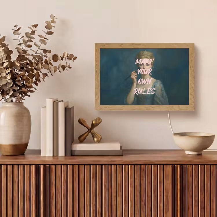 Klassiek - Sierlijk - Roze Light Box met kabel (Tafellamp) klein -sfeer2