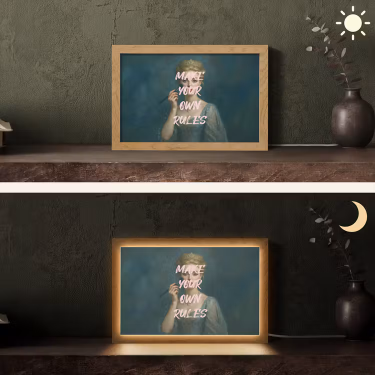 Klassiek - Sierlijk - Roze Light Box met kabel (Tafellamp) klein -sfeer3