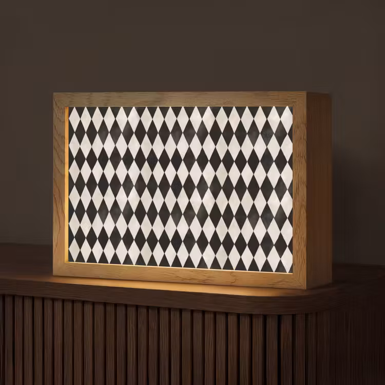 Klassiek - Patroon - Zwart Light Box met kabel (Tafellamp) klein 924 -z3d_website
