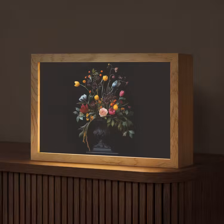 Klassiek - Vaas - Boeket - Bloemen Light Box met kabel (Tafellamp) klein -z3d_website