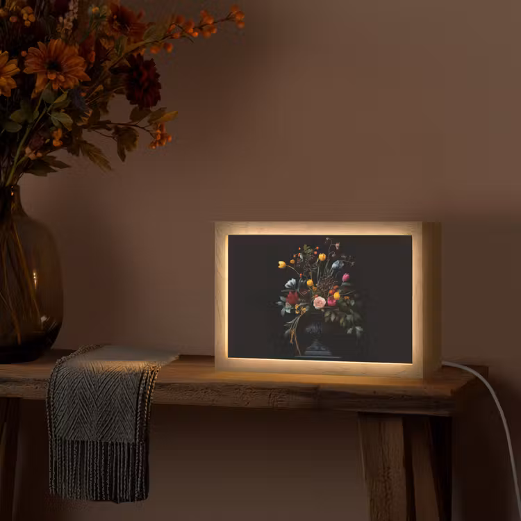Klassiek - Vaas - Boeket - Bloemen Light Box met kabel (Tafellamp) klein -sfeer4