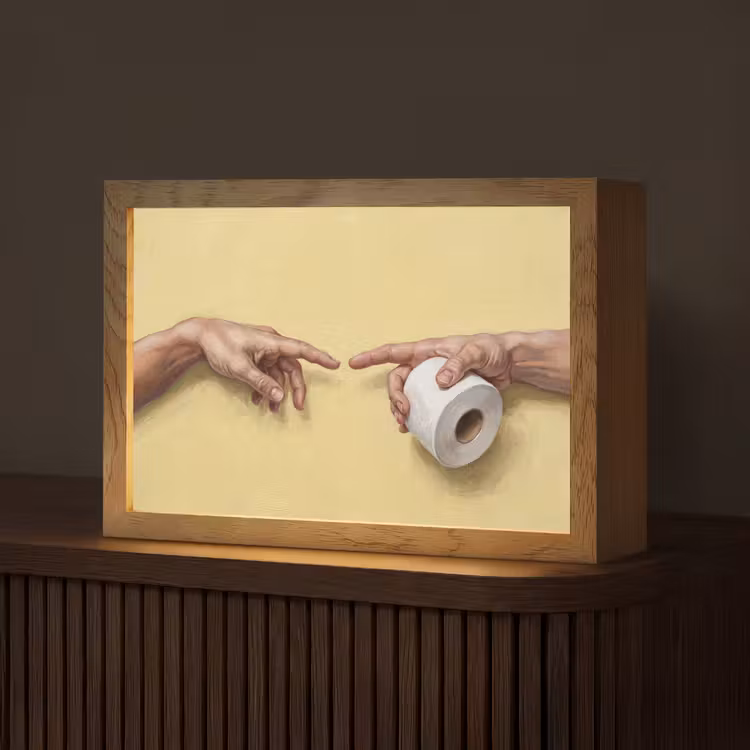 Klassiek - Kunst - Humor Light Box met kabel (Tafellamp) klein -z3d_website