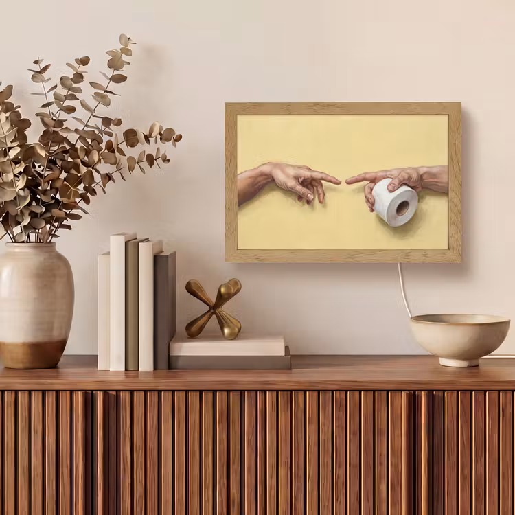 Klassiek - Kunst - Humor Light Box met kabel (Tafellamp) klein -sfeer2