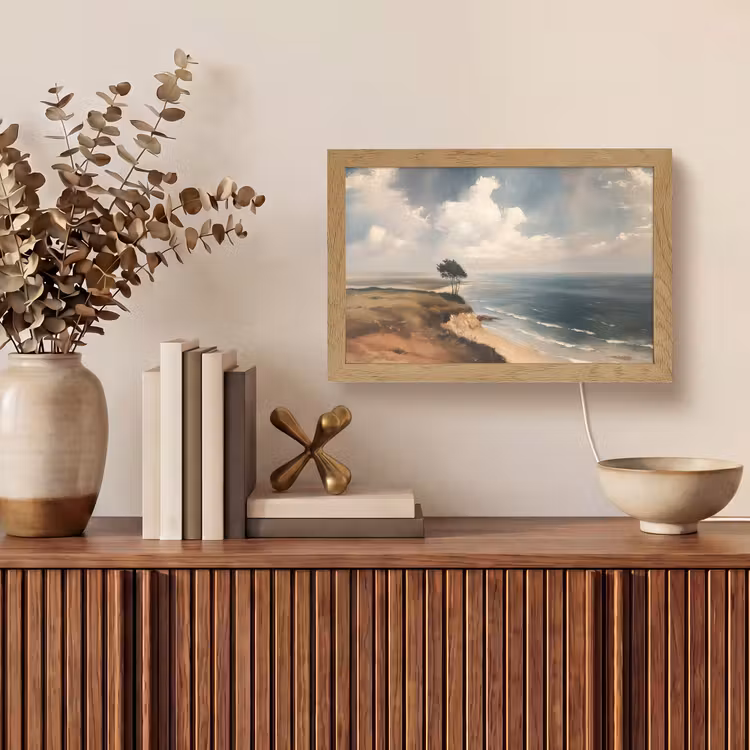 Klif - Zee - Boom Light Box met kabel (Tafellamp) klein -sfeer2