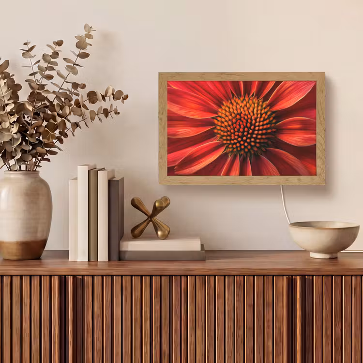 Close up - Bloem- Rood Light Box met kabel (Tafellamp) klein -sfeer2