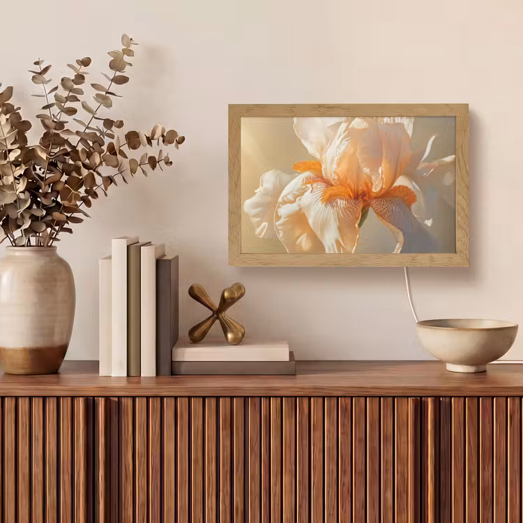 Close up - Oranje - Iris Light Box met kabel (Tafellamp) klein -sfeer2