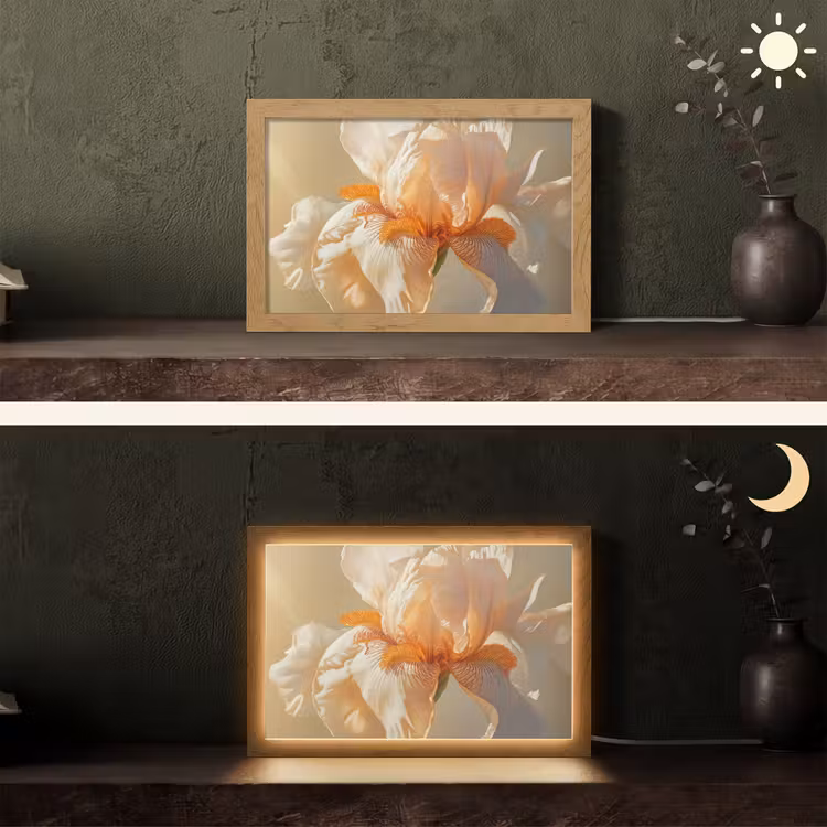 Close up - Oranje - Iris Light Box met kabel (Tafellamp) klein -sfeer3