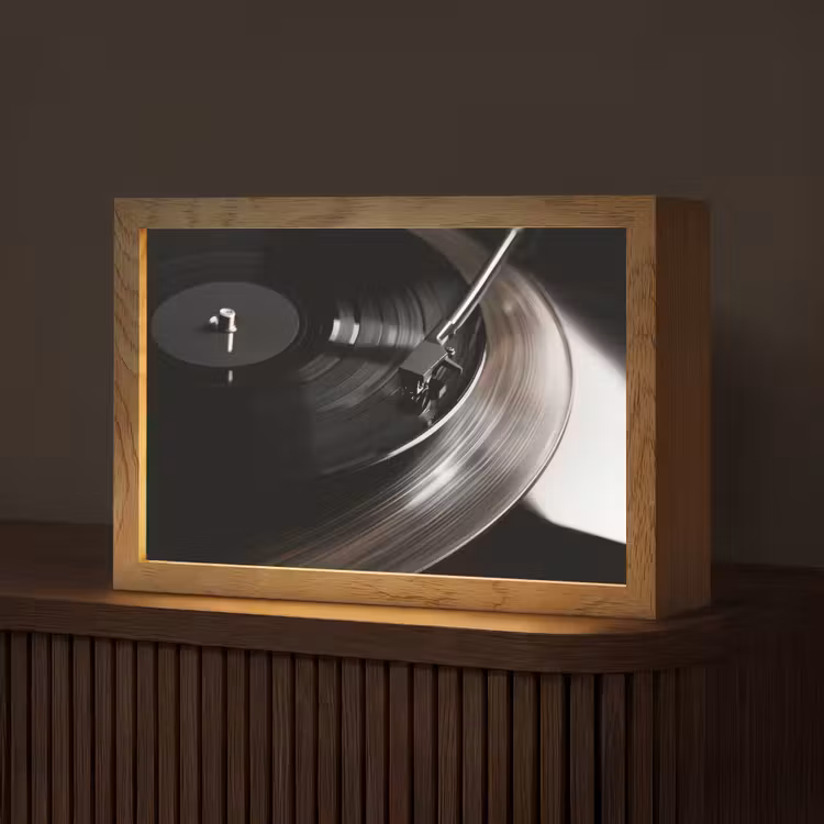 Close-up - Vinylplaat - Platenspeler - Zwart Light Box met kabel (Tafellamp) klein -z3d_website