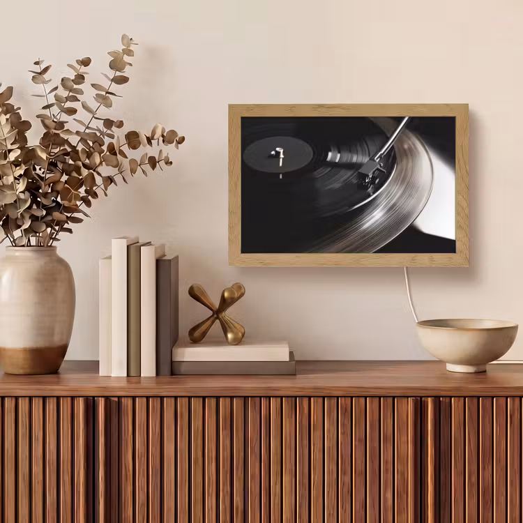 Close-up - Vinylplaat - Platenspeler - Zwart Light Box met kabel (Tafellamp) klein -sfeer2