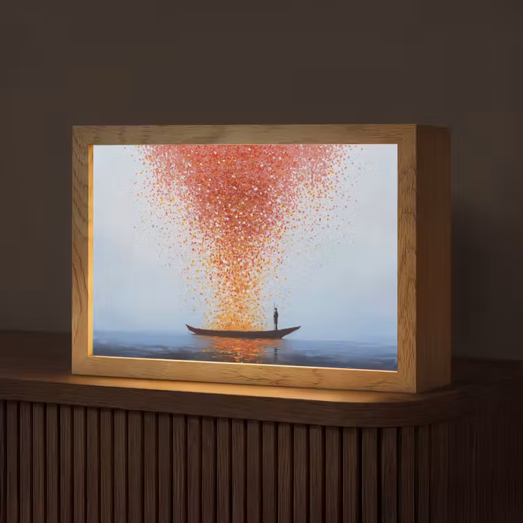 Wolk - Confetti - Boot - Wateroppervlakte Light Box met kabel (Tafellamp) klein -z3d_website