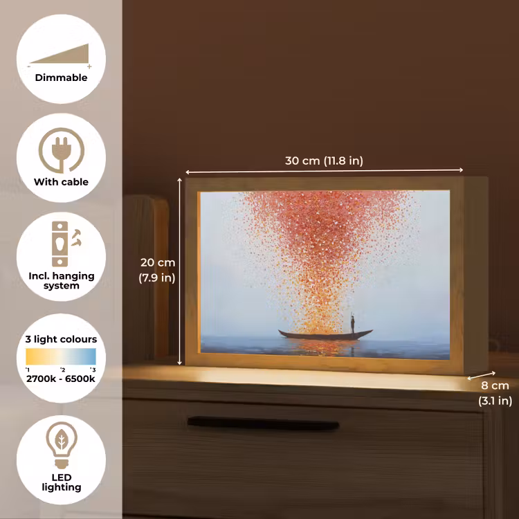 Wolk - Confetti - Boot - Wateroppervlakte Light Box met kabel (Tafellamp) klein -USP_EN