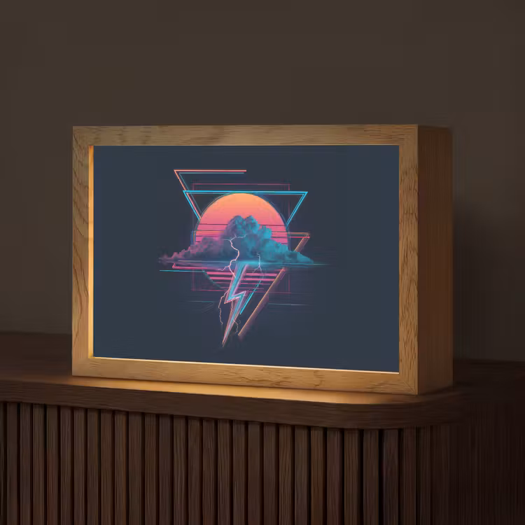 Wolk - Bliksemschicht - Driehoeken - Lijnen Light Box met kabel (Tafellamp) klein -z3d_website