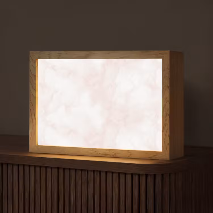 Wolkenstructuur - Roze - Marmer Light Box met kabel (Tafellamp) klein 924 -z3d_website