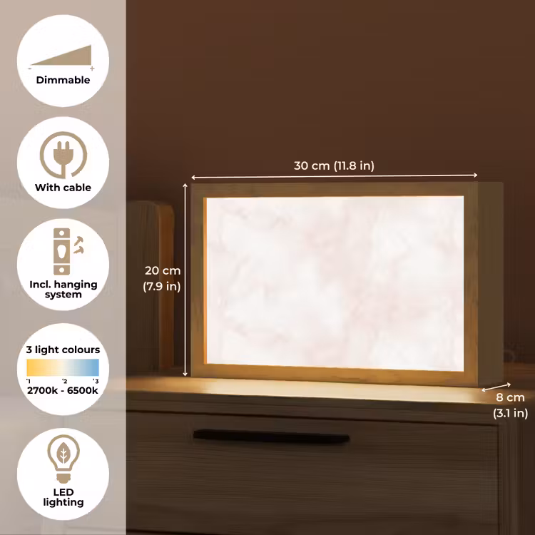 Wolkenstructuur - Roze - Marmer Light Box met kabel (Tafellamp) klein 924 -USP_EN