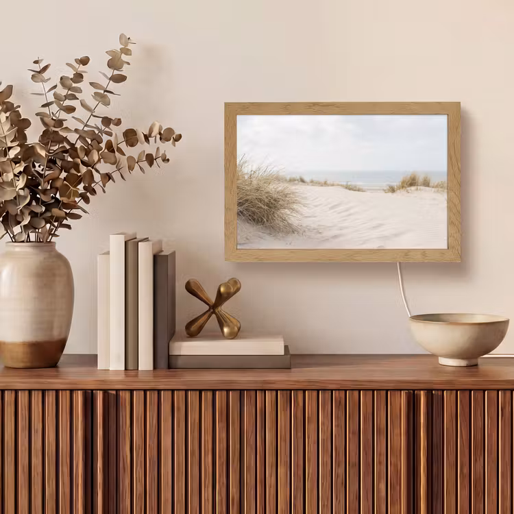Wolken - Duinlandschap - Zand Light Box met kabel (Tafellamp) klein -sfeer2