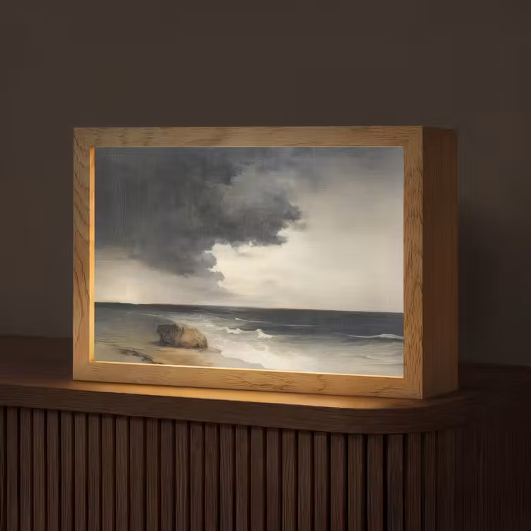 Kust - Golven - Rots - Storm Light Box met kabel (Tafellamp) klein -z3d_website