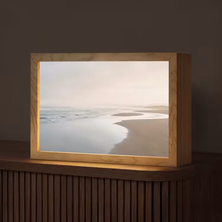 Kustlijn - Strand - Oceaan Light Box met kabel (Tafellamp) klein -z3d_website