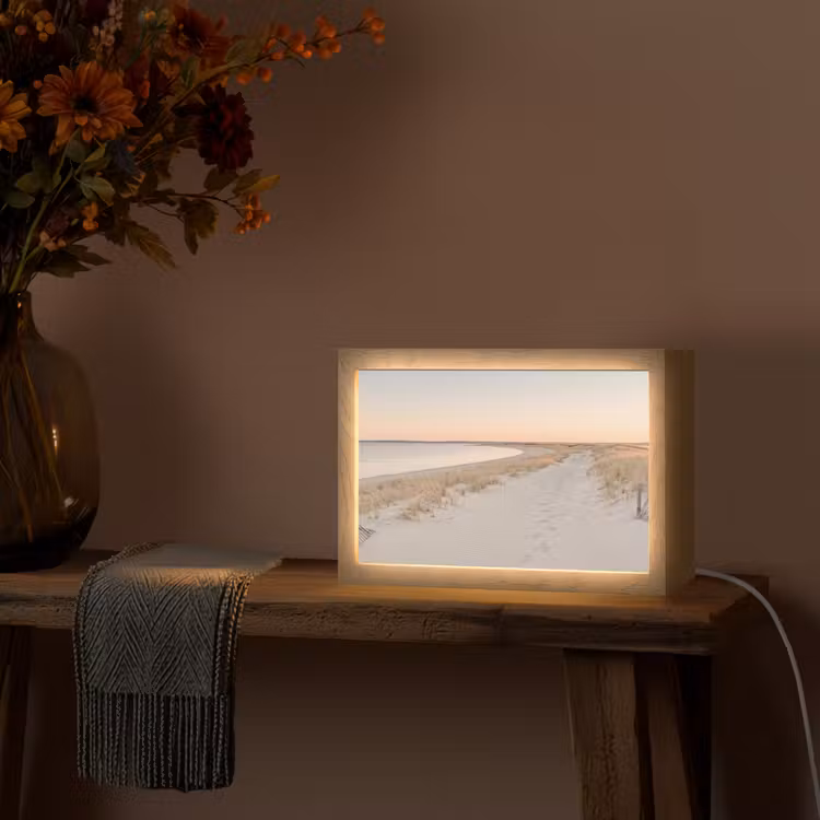 Kustlijn - Horizon - Hek Light Box met kabel (Tafellamp) klein -sfeer4