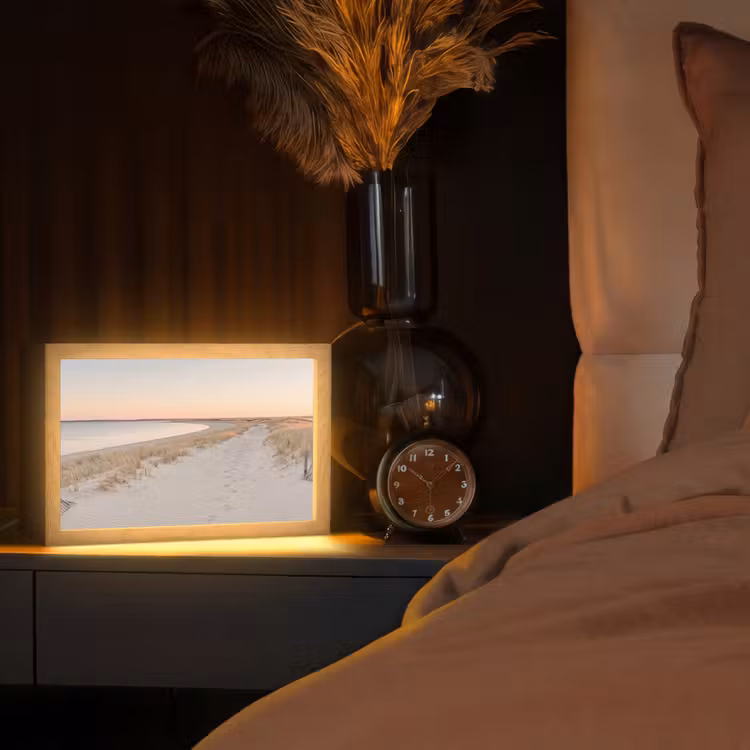 Kustlijn - Horizon - Hek Light Box met kabel (Tafellamp) klein -sfeer1
