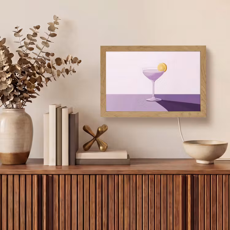 Cocktail - Paars - Minimalistisch - Citroen Light Box met kabel (Tafellamp) klein -sfeer2
