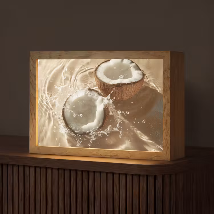 Kokosnoot - Water - Beige - Spetters Light Box met kabel (Tafellamp) klein -z3d_website
