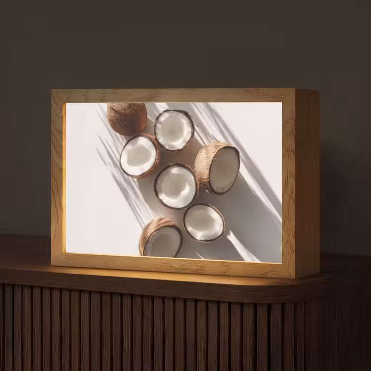Kokosnoten - Bruin - Shaduw Light Box met kabel (Tafellamp) klein -z3d_website