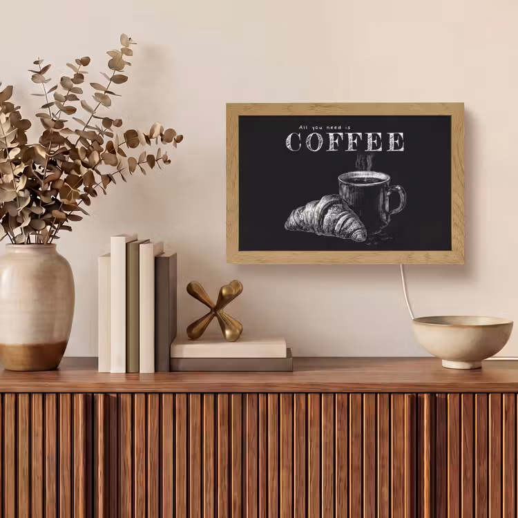 Koffie - Croissant - Tekst Light Box met kabel (Tafellamp) klein -sfeer2