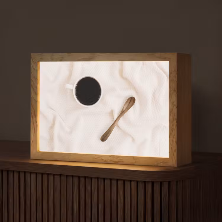 Koffie - Lepel - Mok Light Box met kabel (Tafellamp) klein -z3d_website