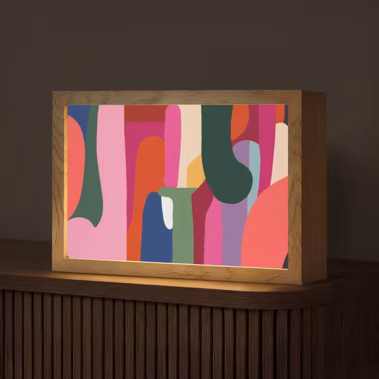 Kleurvakken - Recht - Rond - Abstract Light Box met kabel (Tafellamp) klein -z3d_website