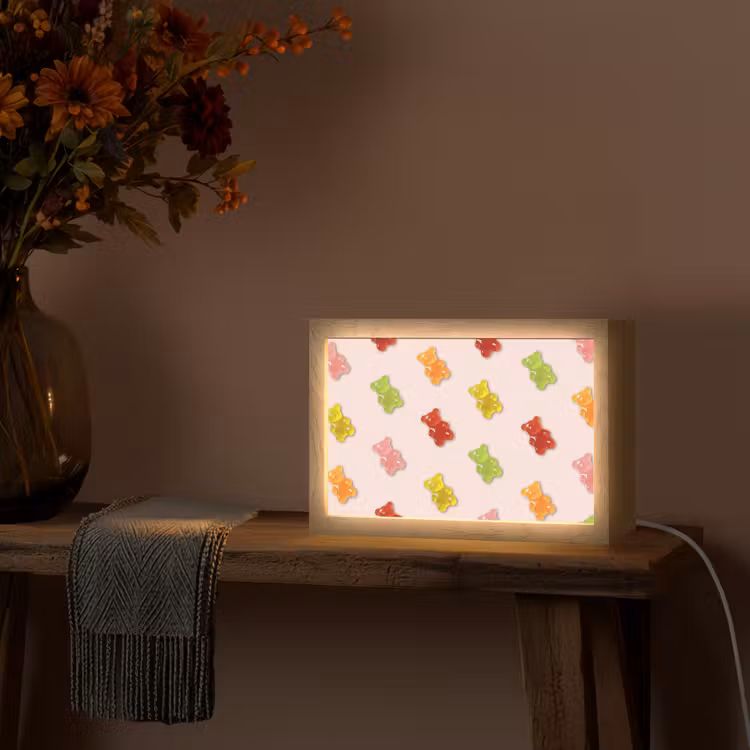 Kleur - Snoep - Roze Light Box met kabel (Tafellamp) klein -sfeer4