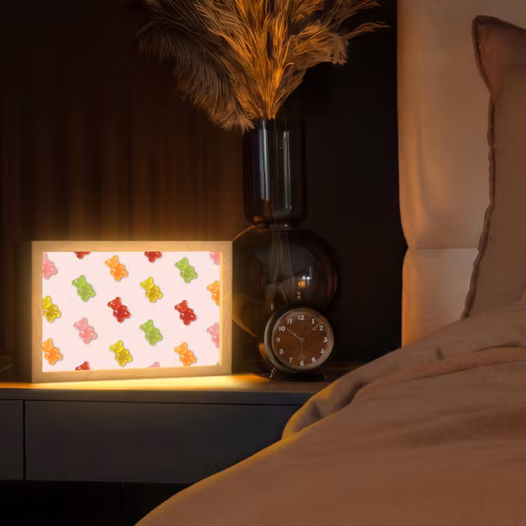Kleur - Snoep - Roze Light Box met kabel (Tafellamp) klein -sfeer1
