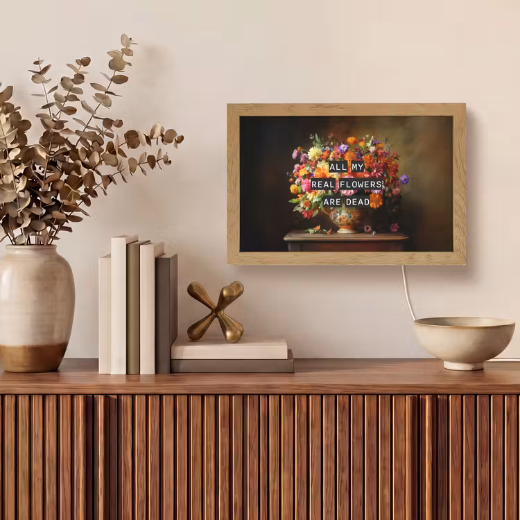 Kleur - Bloemen - Vintage - Bloemenvaas Light Box met kabel (Tafellamp) klein -sfeer2