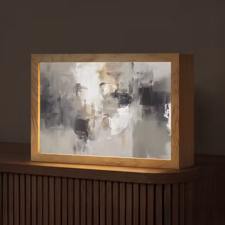 Kleurenpalet - Penseelstreken - Beige - Nevelig Light Box met kabel (Tafellamp) klein -z3d_website