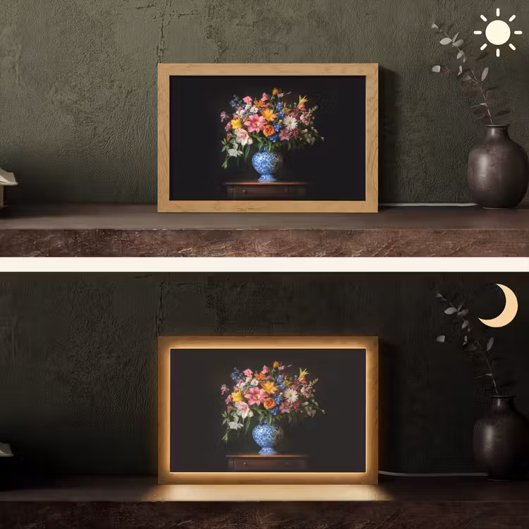 Kleur - Vaas - Bloemen - Boeket Light Box met kabel (Tafellamp) klein -sfeer3
