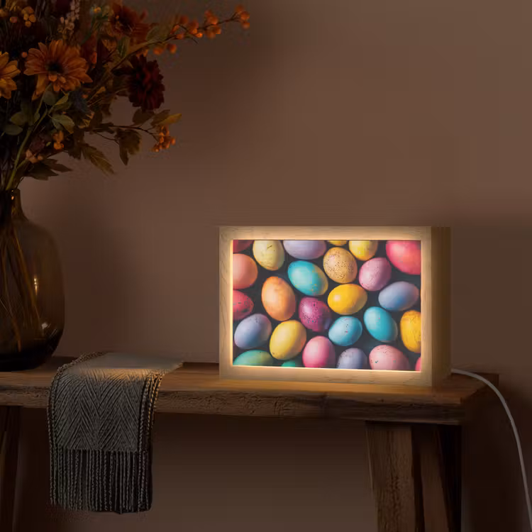 Kleurrijk - Paaseitjes - Spetters Light Box met kabel (Tafellamp) klein -sfeer4