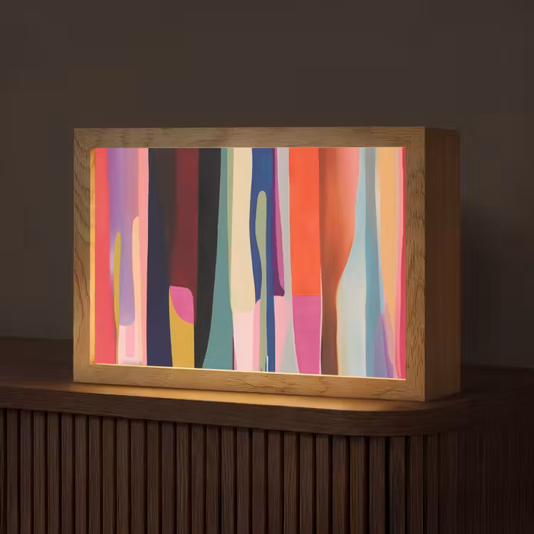 Kleurbanen - Verticaal - Kleurrijk Light Box met kabel (Tafellamp) klein -z3d_website