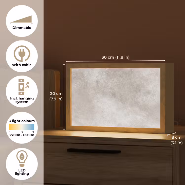 Beton - Grijs Light Box met kabel (Tafellamp) klein -USP_EN